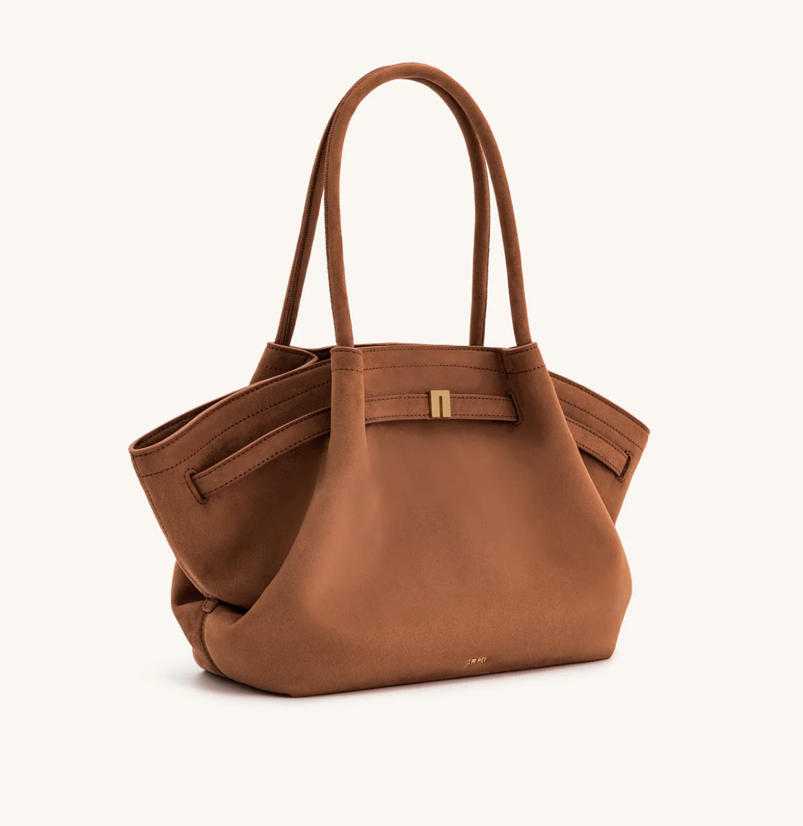 Hana Medium Faux Suede Tote Bag : Brown