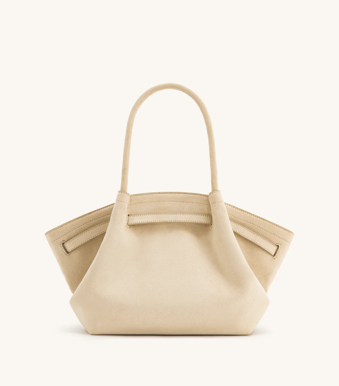 Hana Medium Faux Suede Tote Bag : Off white