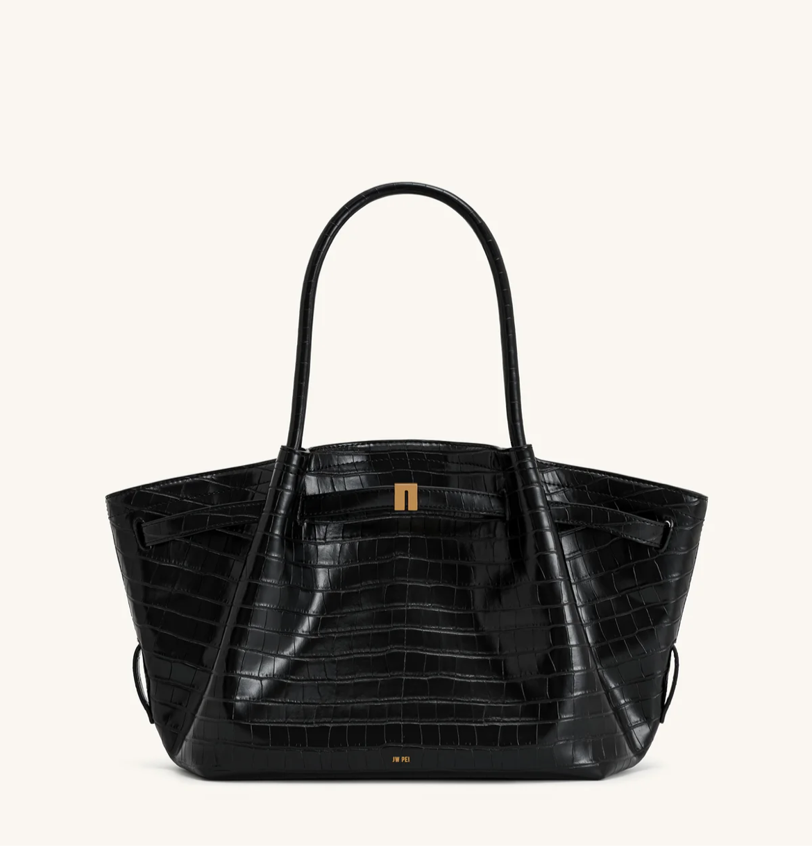 Hana Medium Faux Suede Tote Bag : Latte