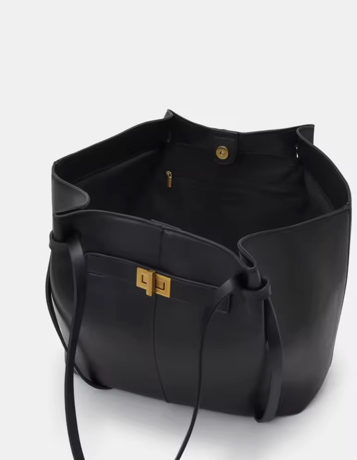 Hana Medium Faux Suede Tote Bag : Black
