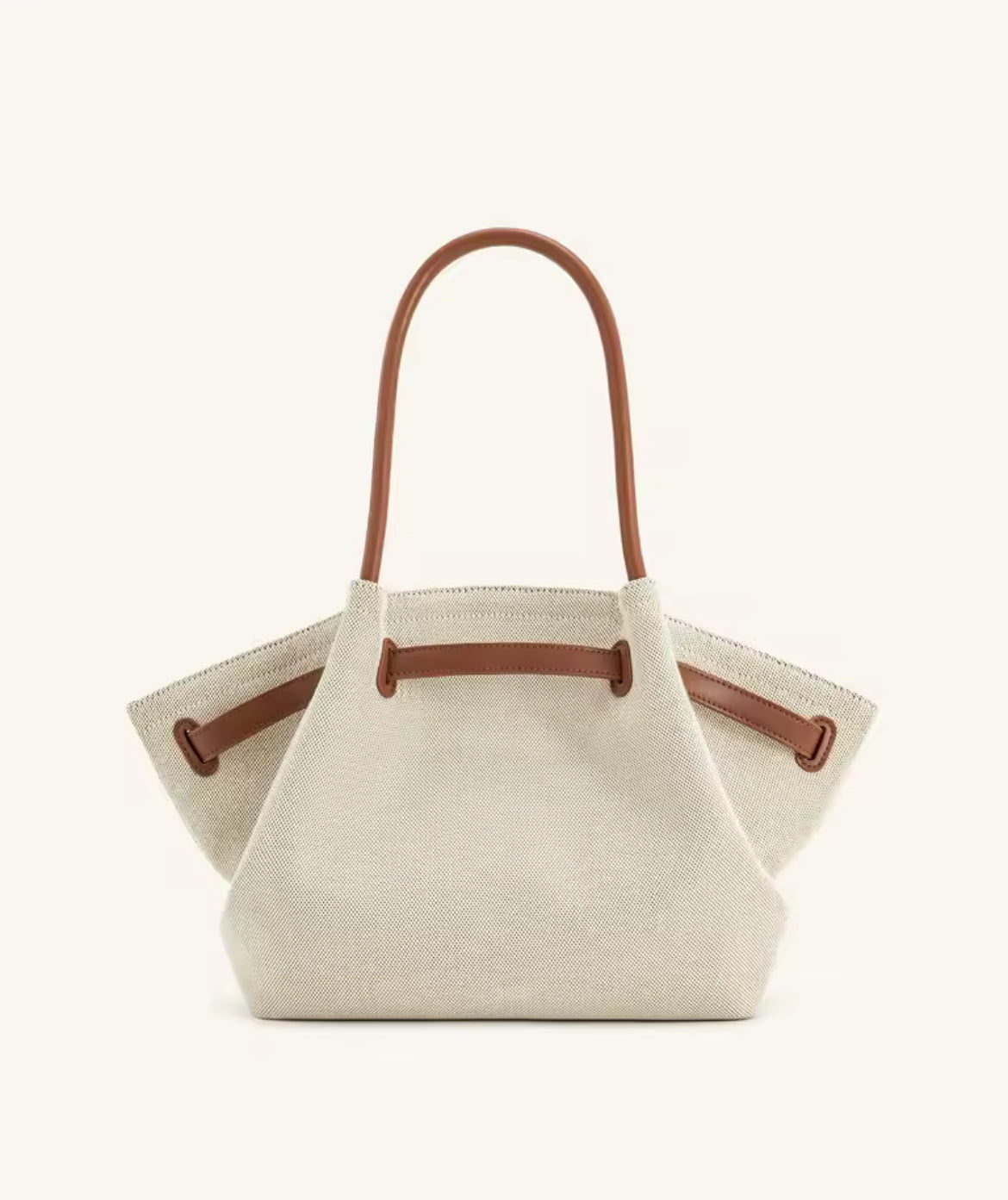 Hana Medium Faux Suede Tote Bag : Brown & Black canvas