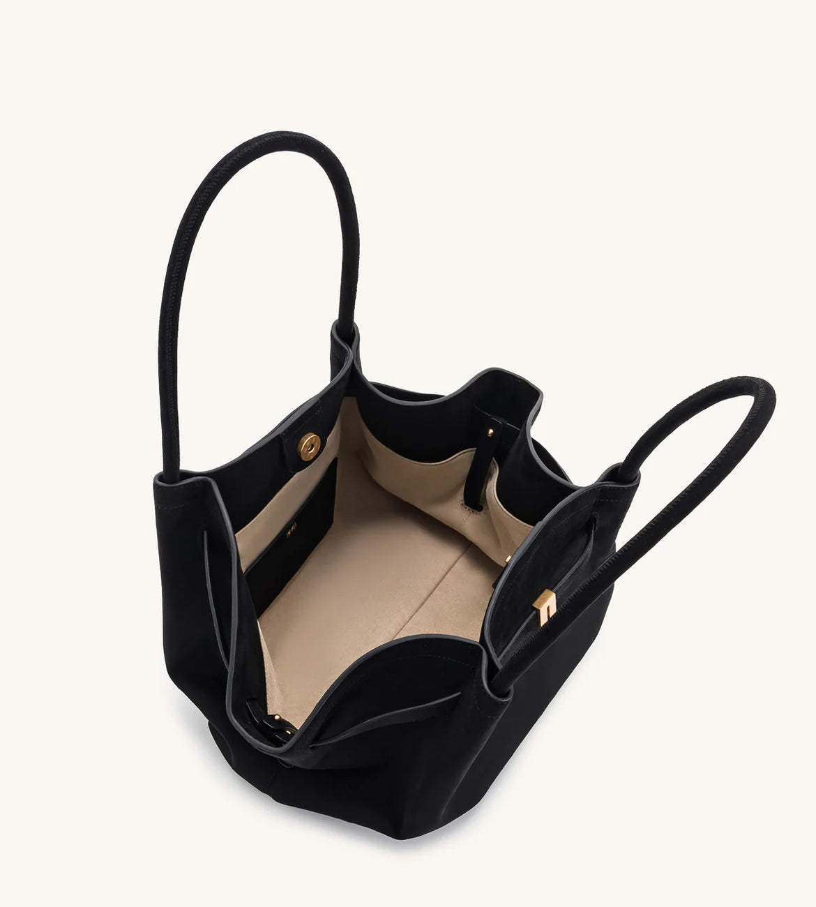 Hana Medium Faux Suede Tote Bag : Black