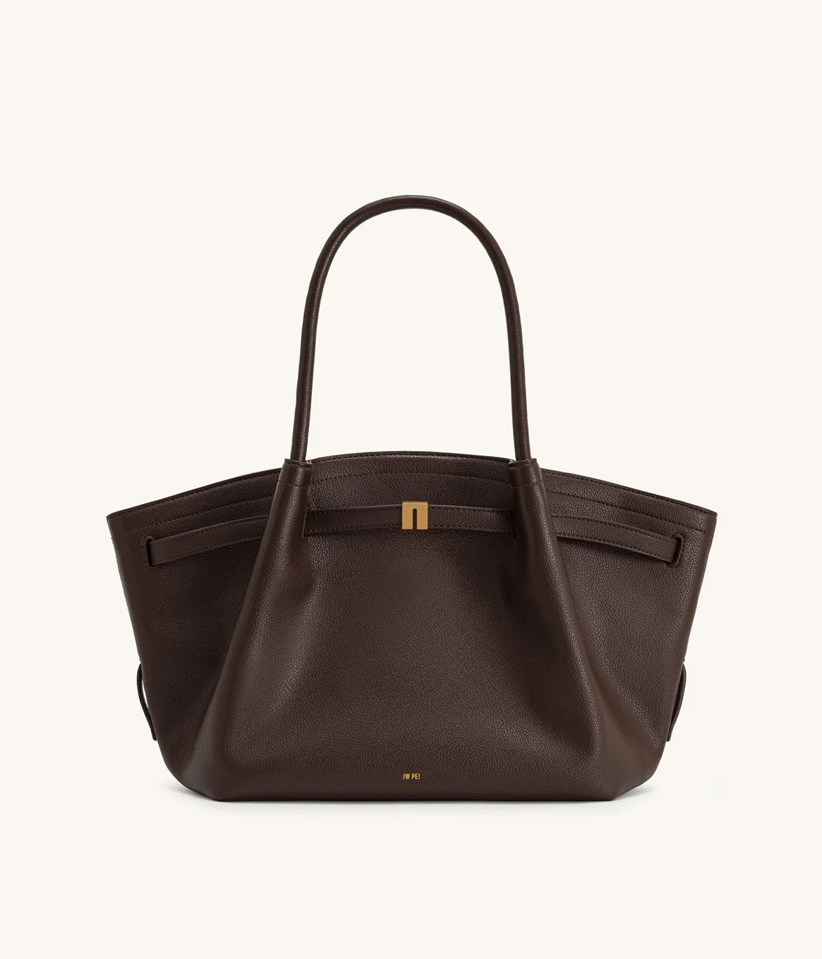 Hana Medium Faux Suede Tote Bag : Dark brown