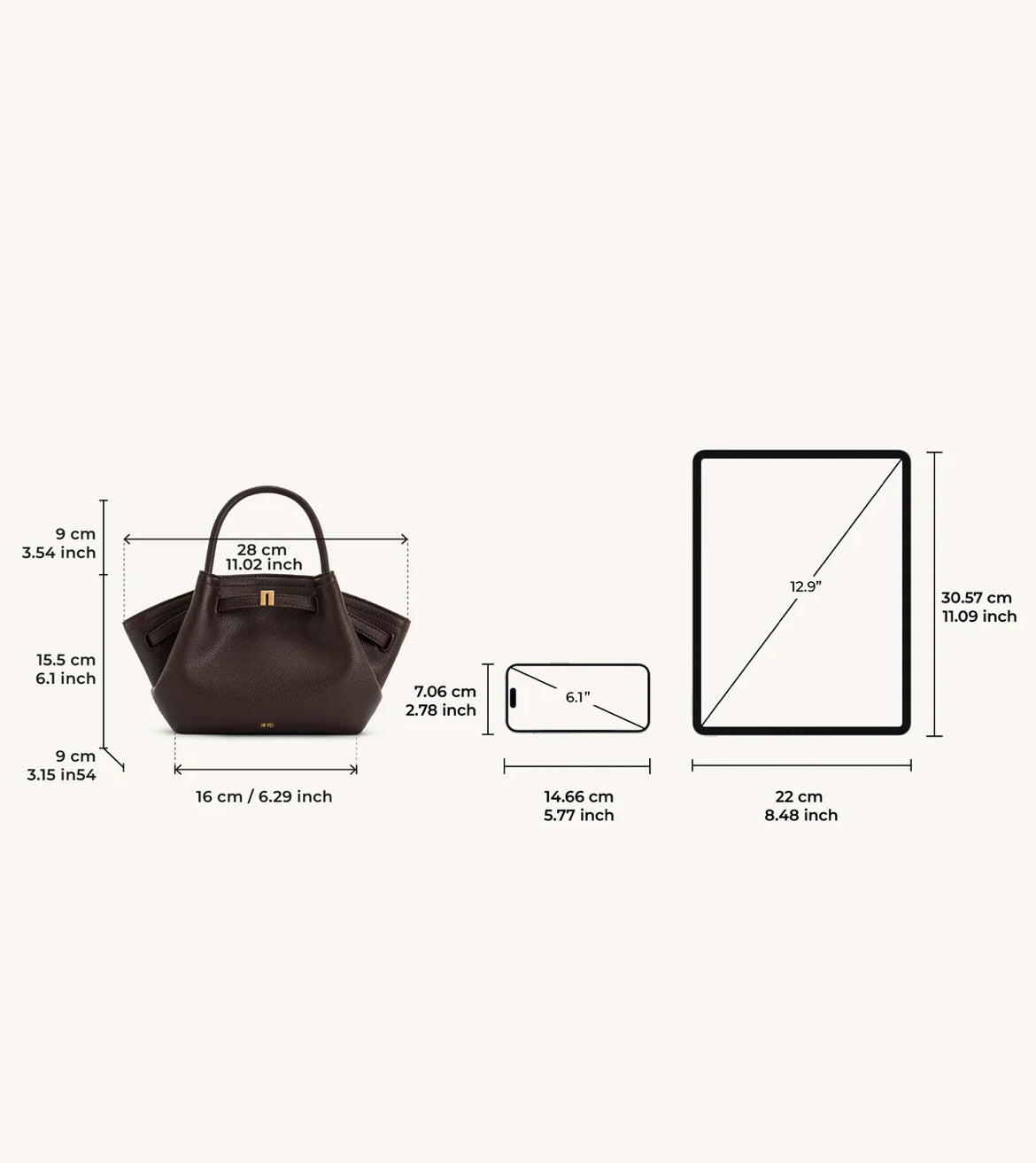 Hana Mini Tote Bag - Dark Brown