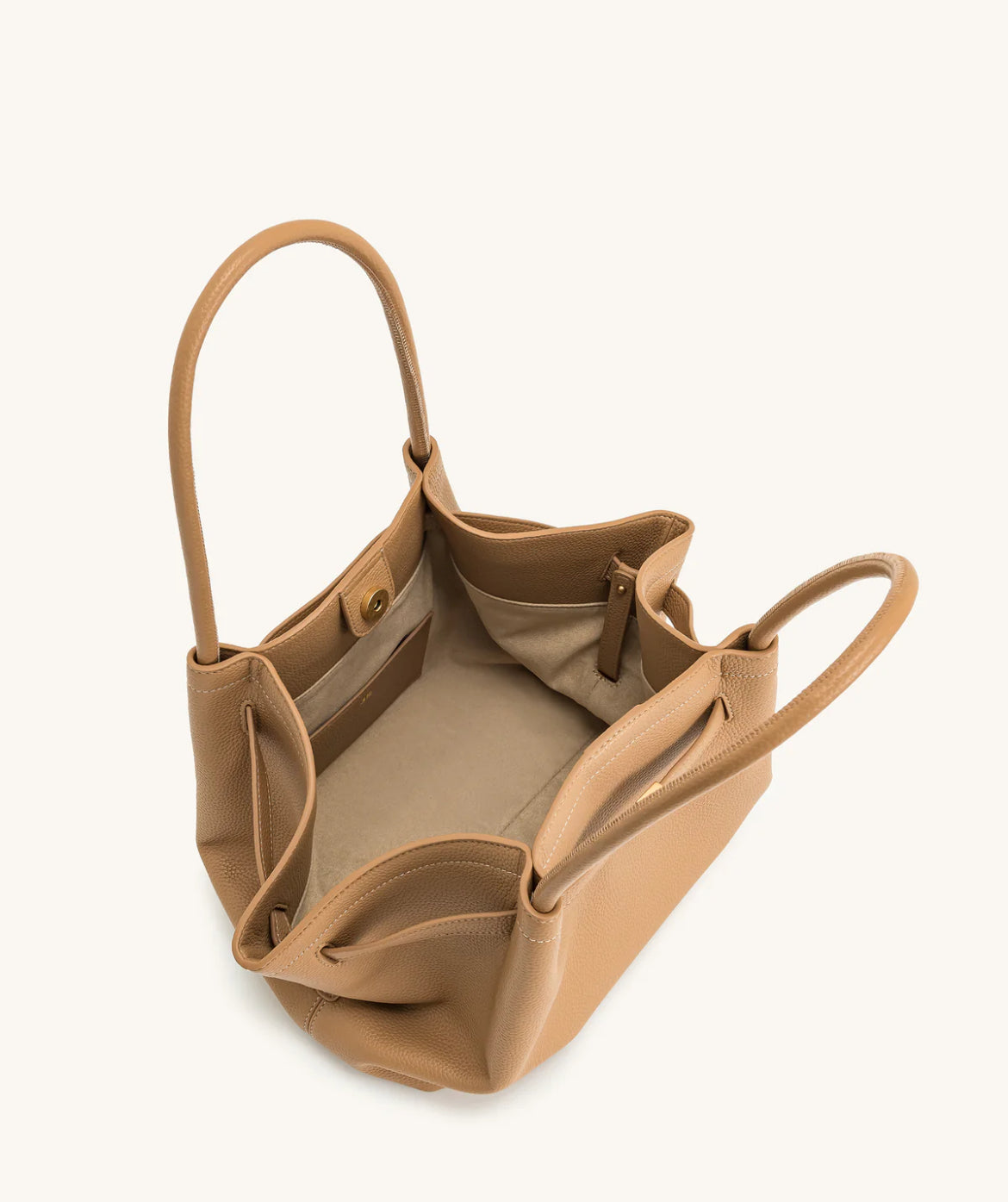 Hana Medium Faux Suede Tote Bag : Latte