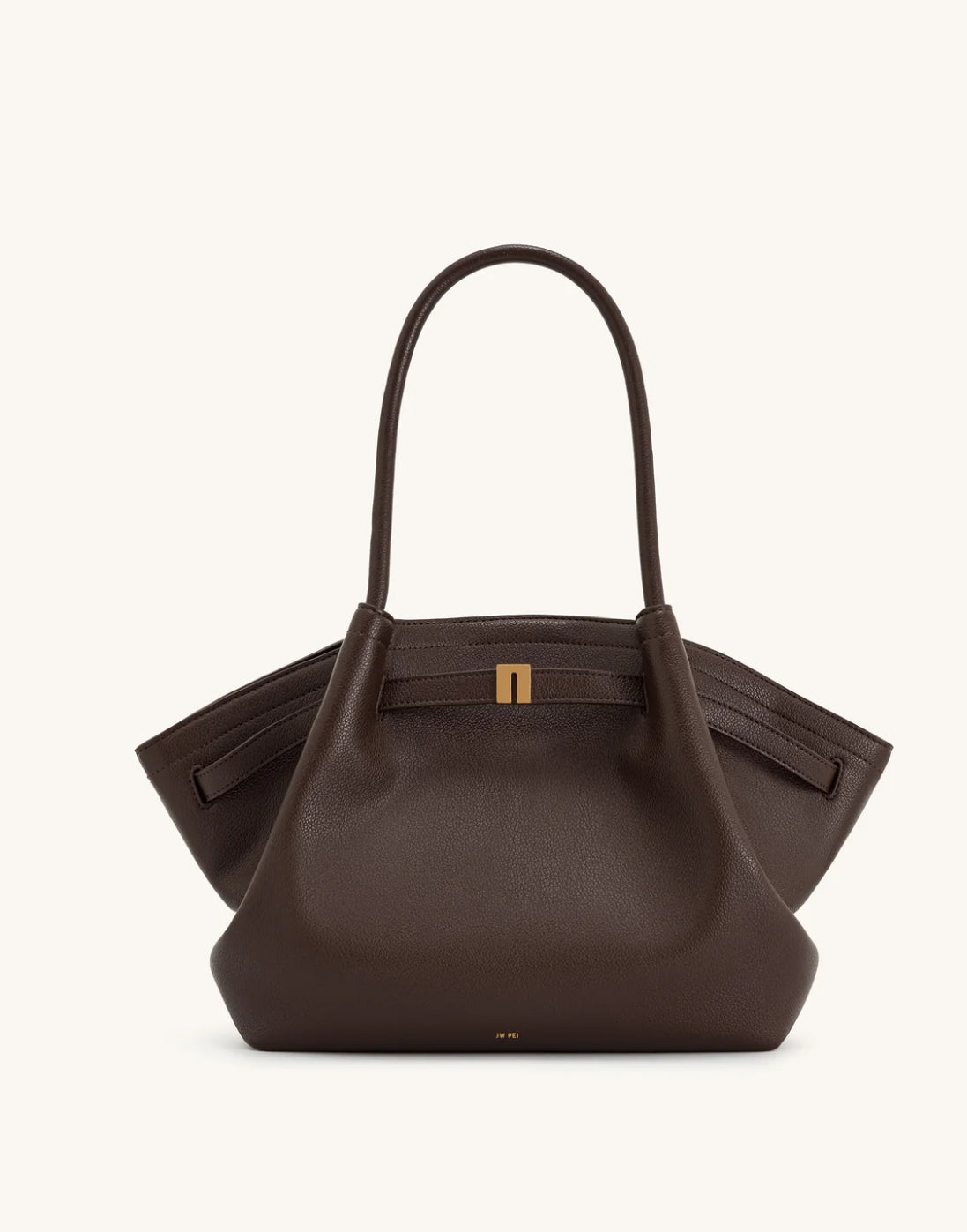 Hana Medium Faux Suede Tote Bag : Dark brown
