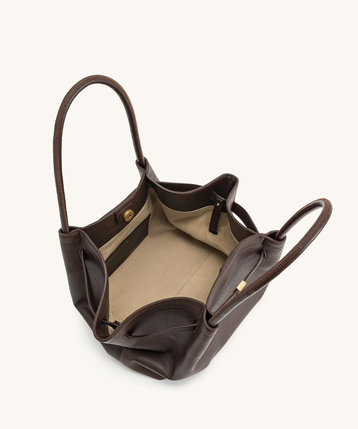 Hana Medium Faux Suede Tote Bag : Dark brown