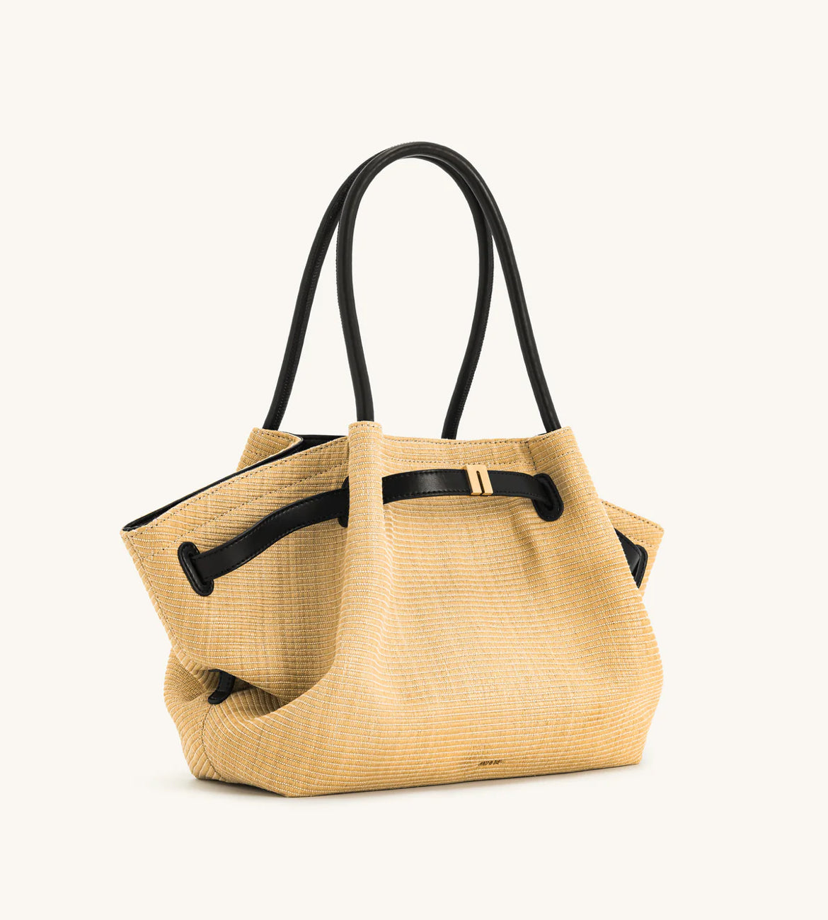 Hana Medium Faux Suede Tote Bag : Brown Straw