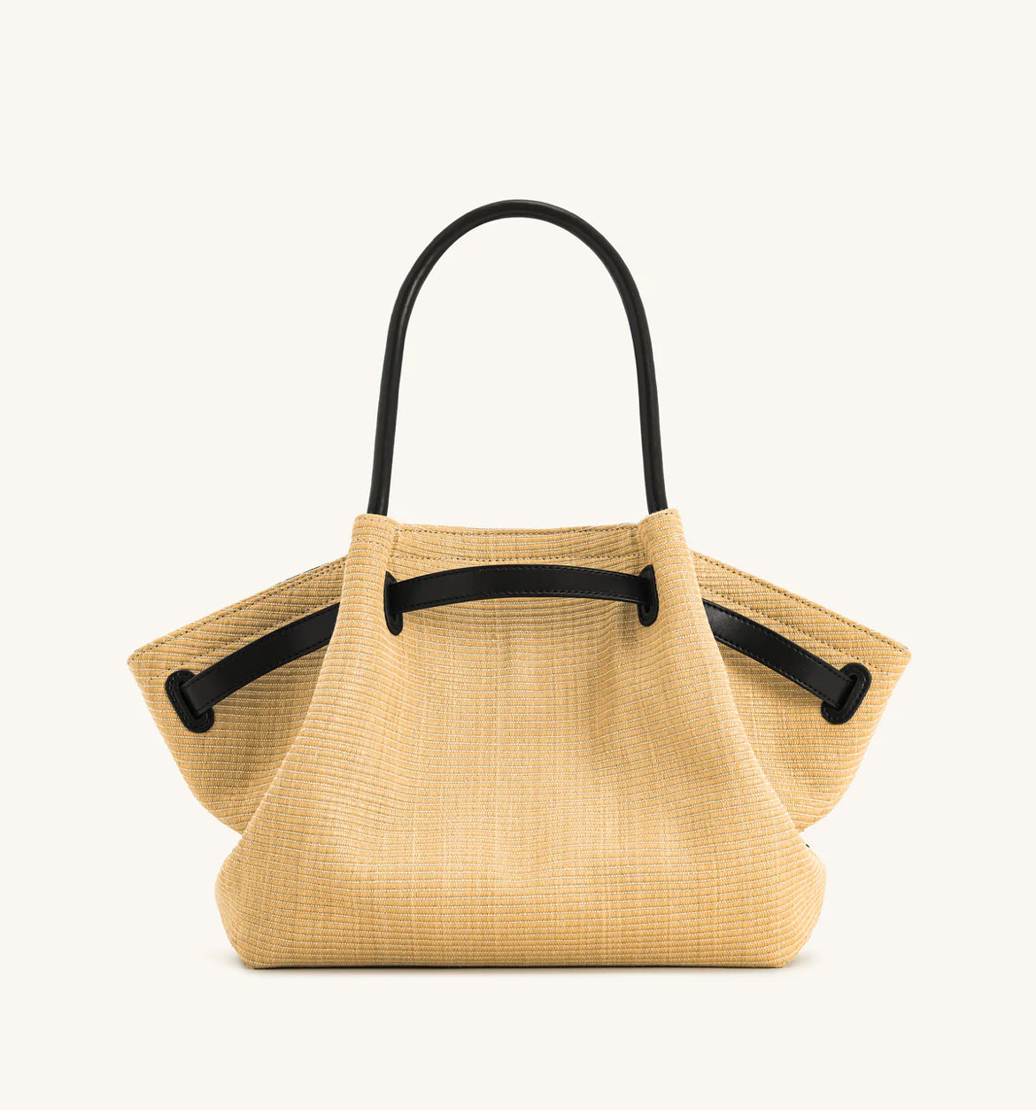 Hana Medium Faux Suede Tote Bag : Brown Straw