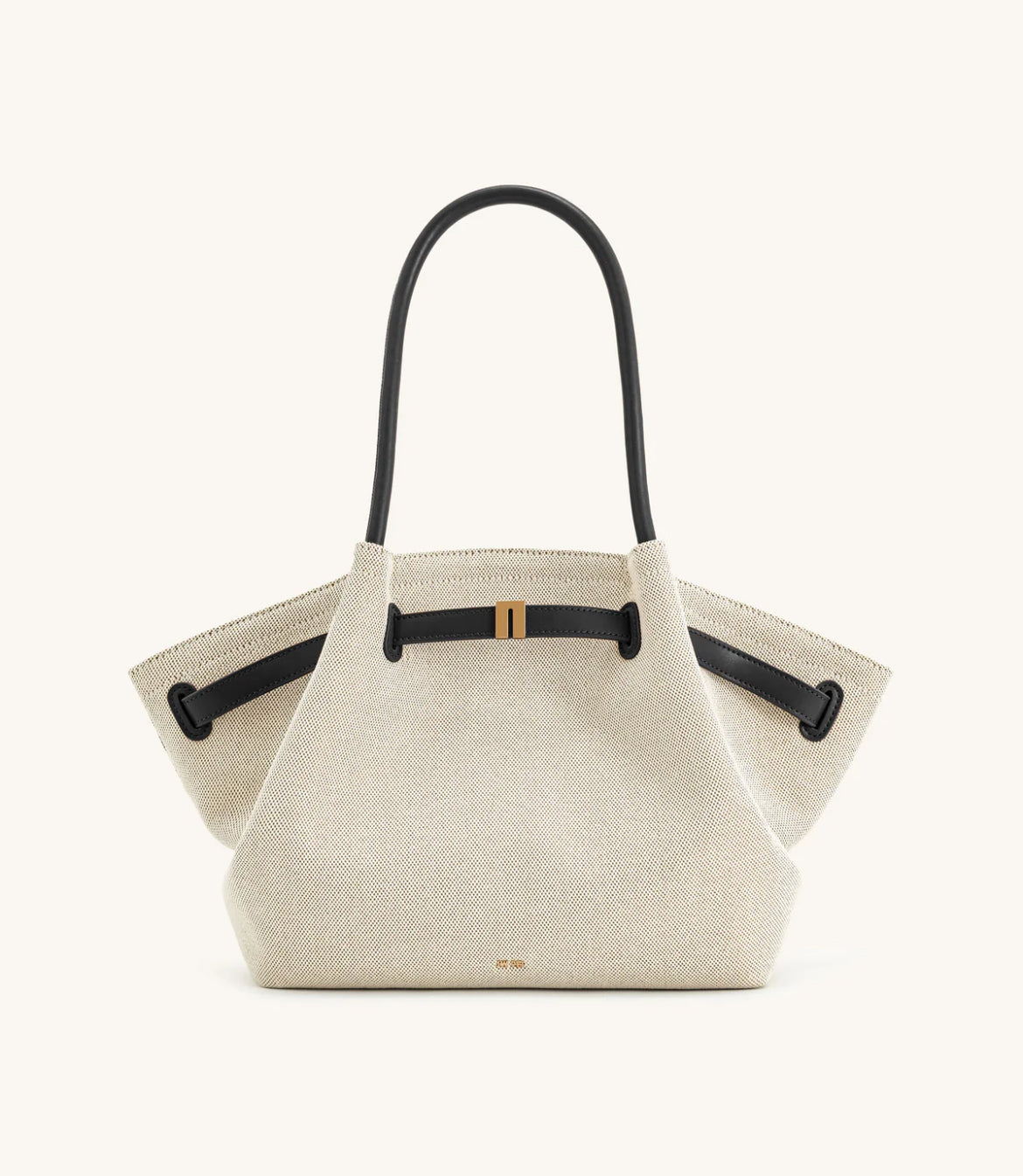 Hana Medium Faux Suede Tote Bag : Brown & Black canvas
