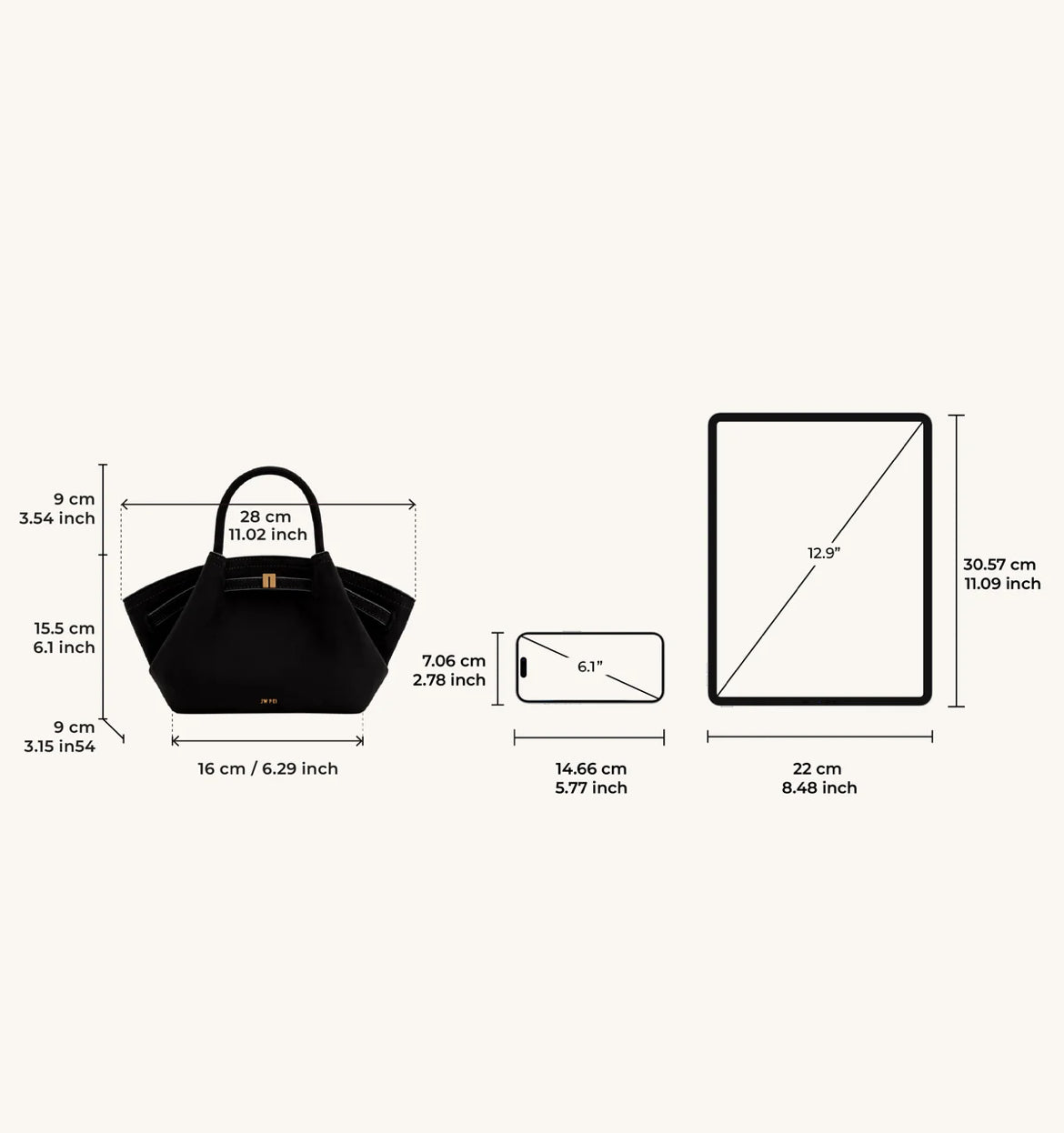 Hana Mini Tote Bag - Black