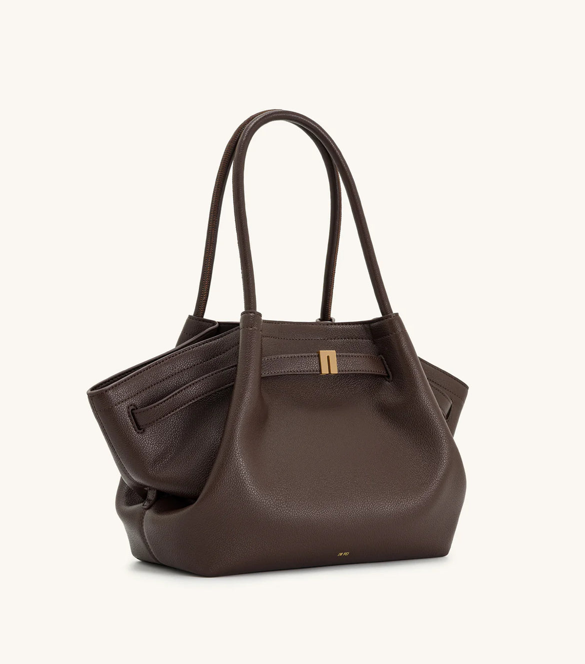 Hana Medium Faux Suede Tote Bag : Dark brown