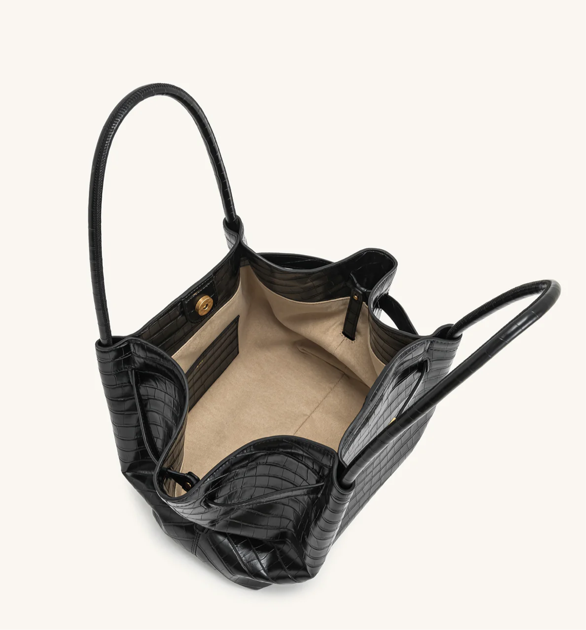 Hana Medium Faux Suede Tote Bag : Latte