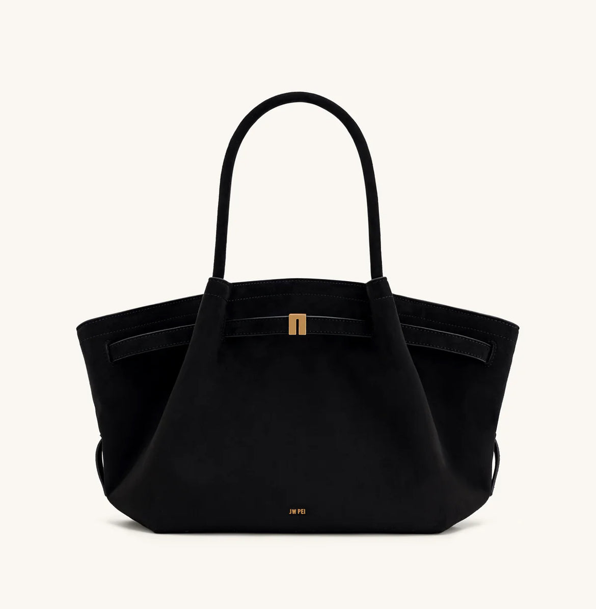 Hana Medium Faux Suede Tote Bag : Black
