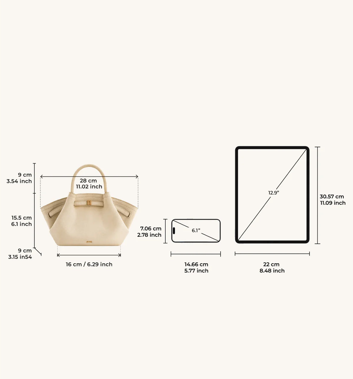 Hana Mini Tote Bag - Off white