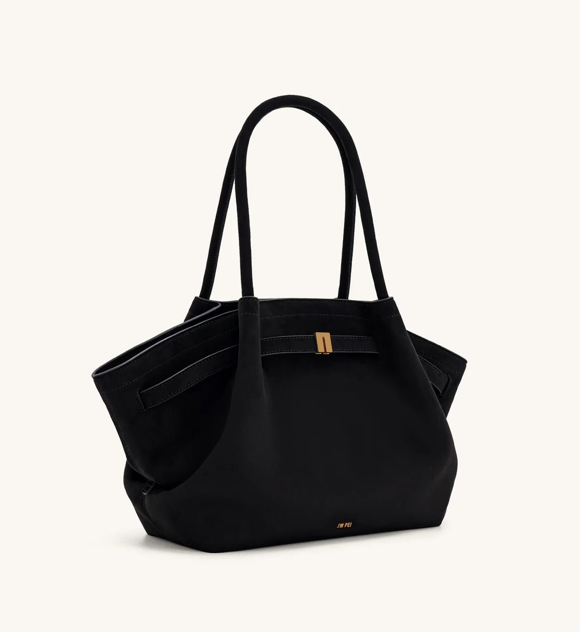 Hana Medium Faux Suede Tote Bag : Black
