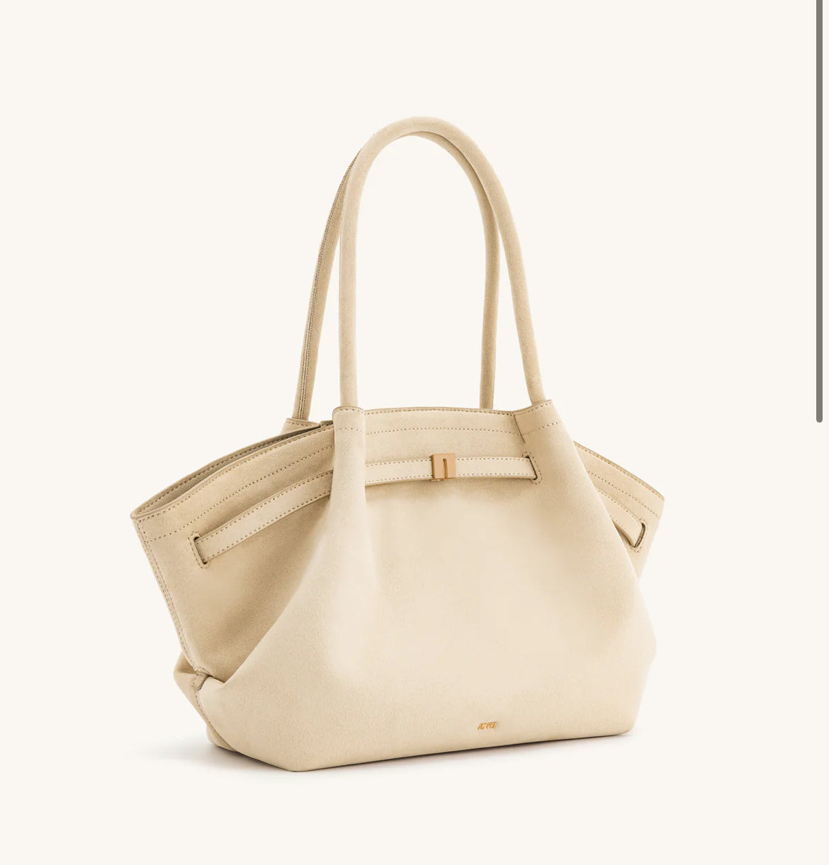 Hana Medium Faux Suede Tote Bag : Off white