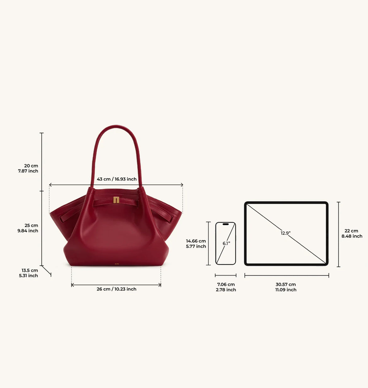 Hana Medium Faux Suede Tote Bag : Claret