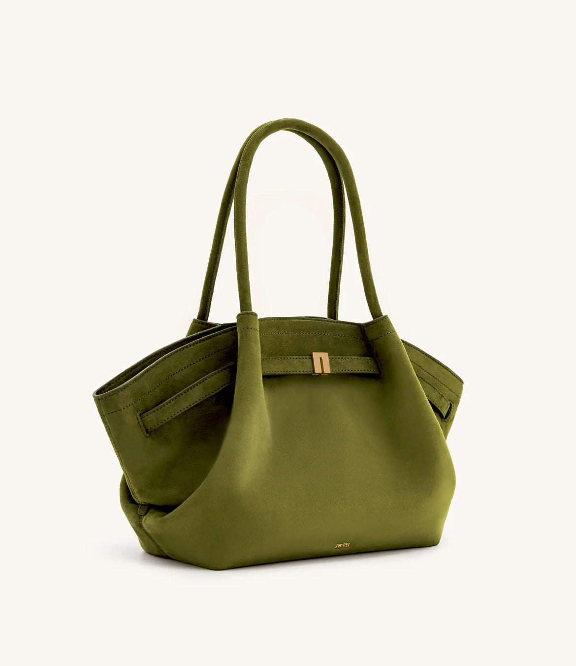 Hana Medium Faux Suede Tote Bag : Dark olive