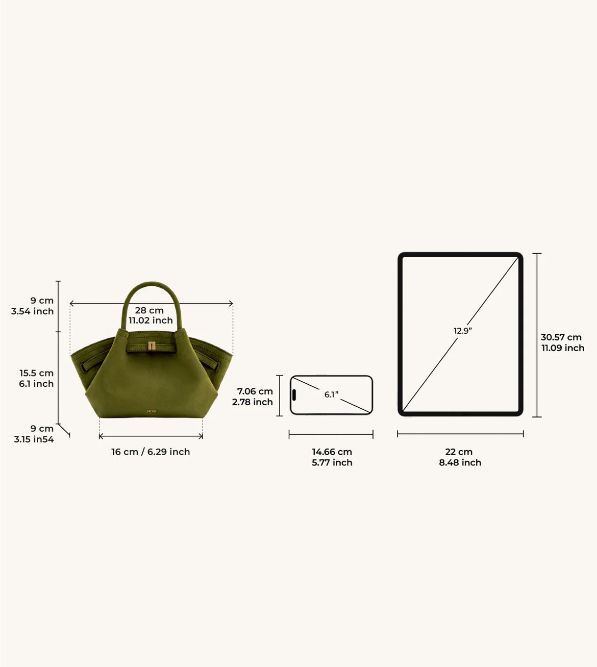 Hana Mini Tote Bag - Dark olive