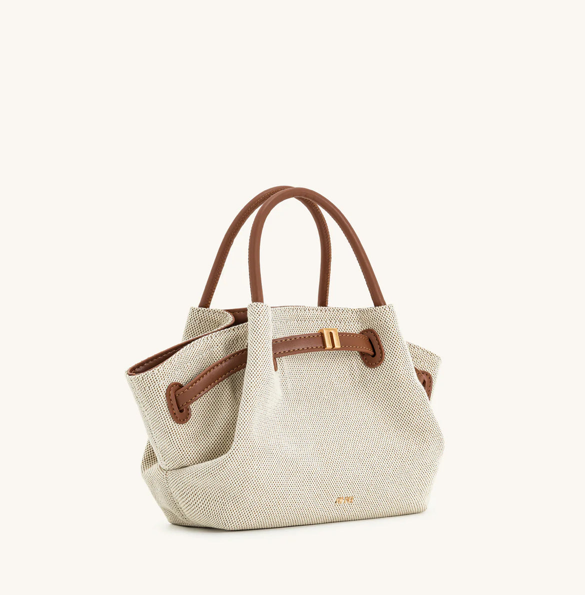 Hana Mini Tote Bag - Brown canvas