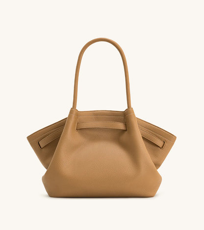 Hana Medium Faux Suede Tote Bag : Latte