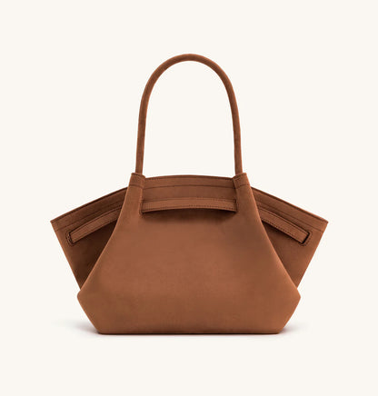 Hana Medium Faux Suede Tote Bag : Brown