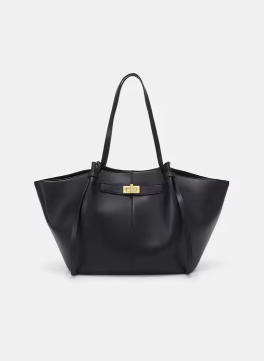 Hana Medium Faux Suede Tote Bag : Black