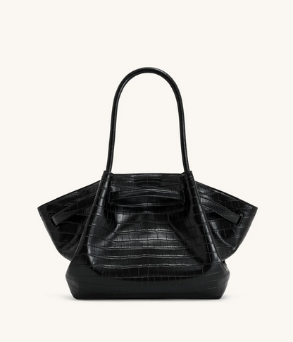 Hana Medium Faux Suede Tote Bag : Latte
