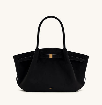 Hana Medium Faux Suede Tote Bag : Black