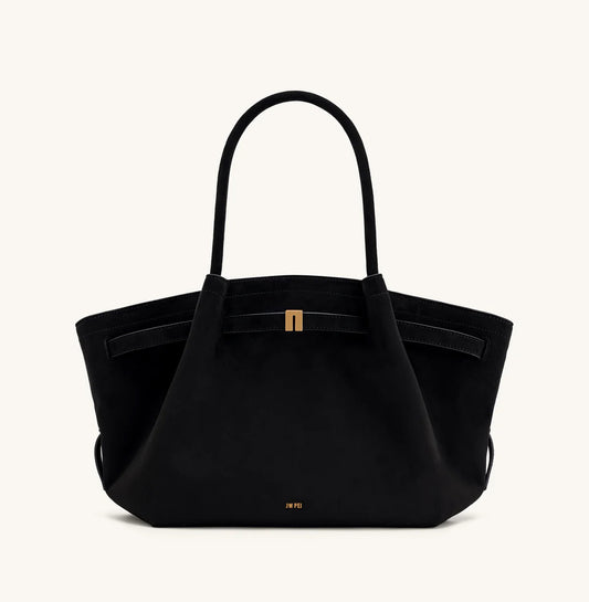 Hana Medium Faux Suede Tote Bag : Black