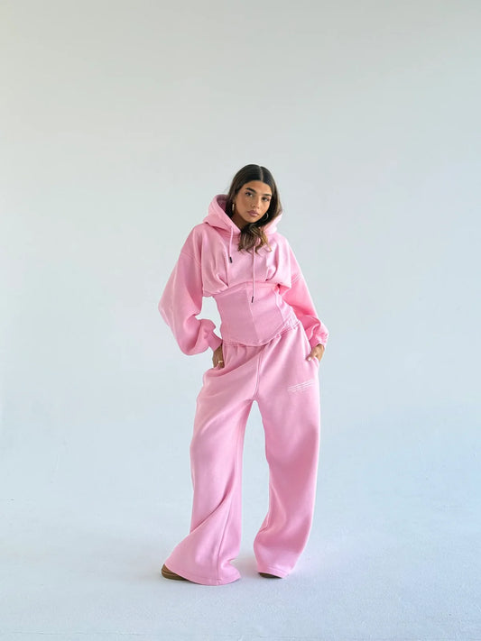 She’s Snatched suit Hoodie-Pant Rose