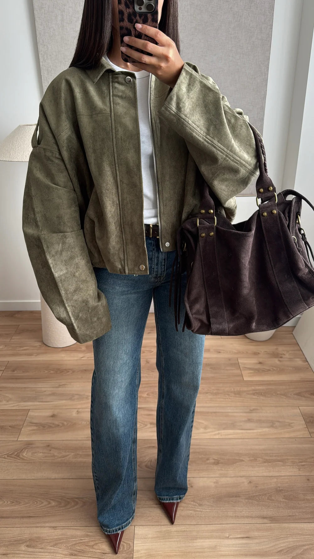 Oversize en suédine [KAKI]