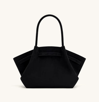 Hana Medium Faux Suede Tote Bag : Black