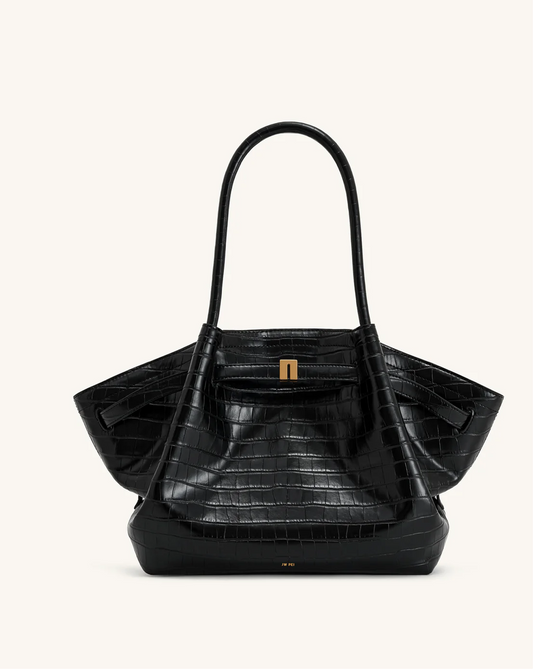 Hana Medium Faux Suede Tote Bag : Latte