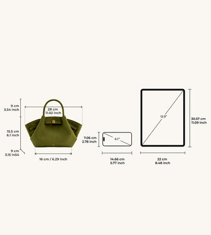 Hana Mini Tote Bag - Dark olive
