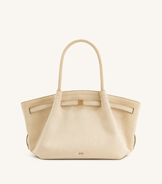 Hana Medium Faux Suede Tote Bag : Off white